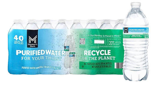 Member's Mark Purified Water – 10 cases (400 Bottles, 16.9 oz)